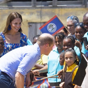 Le prince William et Kate Middleton rendent visite aux habitants d'Hopkins lors de leur tournée dans les Caraïbes au nom de la reine. Belize, le 20 mars 2022.