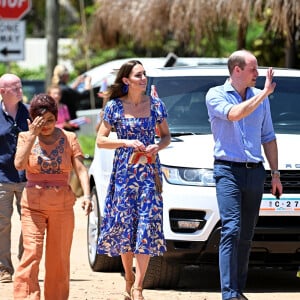 Le prince William et Kate Middleton rendent visite aux habitants d'Hopkins lors de leur tournée dans les Caraïbes au nom de la reine. Belize, le 20 mars 2022.