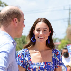 Le prince William et Kate Middleton rendent visite aux habitants d'Hopkins lors de leur tournée dans les Caraïbes au nom de la reine. Belize, le 20 mars 2022.