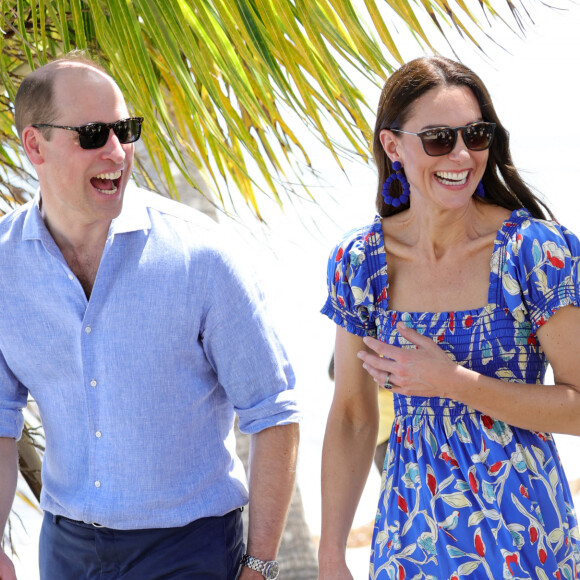 Le prince William et Kate Middleton rendent visite aux habitants d'Hopkins lors de leur tournée dans les Caraïbes au nom de la reine. Belize, le 20 mars 2022.