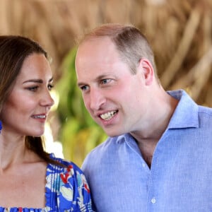 Le prince William et Kate Middleton rendent visite aux habitants d'Hopkins lors de leur tournée dans les Caraïbes au nom de la reine. Belize, le 20 mars 2022.