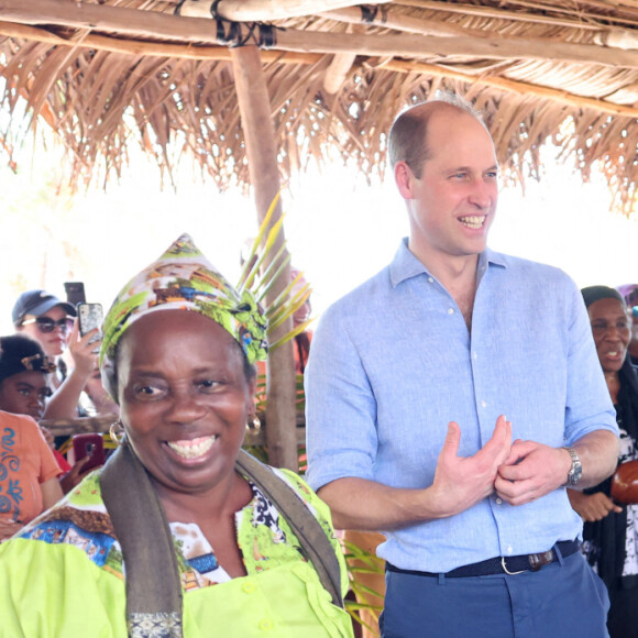 Le prince William et Kate Middleton rendent visite aux habitants d'Hopkins lors de leur tournée dans les Caraïbes au nom de la reine. Belize, le 20 mars 2022.