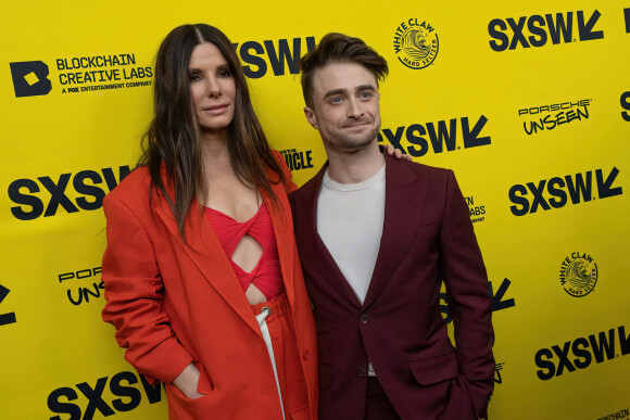 Sandra Bullock et Daniel Radcliffe assistent à l'avant-première du film "Le Secret de la cité perdue" au festival SXSW (South by Southwest) au Paramount Theatre. Austin, le 12 mars 2022.