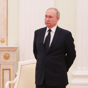 Vladimir Poutine (président de la Fédération de Russie), reçoit Alexander Lukashenko (président de la République de Biélorussie) au Kremlin à Moscou, le 11 mars 2022. 