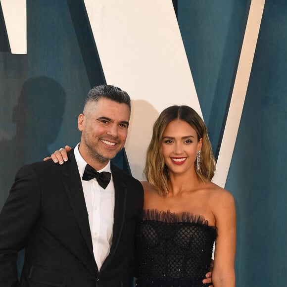 Jessica Alba et Cash Warren au photocall de la soirée "Vanity Fair" lors de la 94ème édition de la cérémonie des Oscars à Los Angeles, le 27 mars 2022. © imageSPACE via Zuma Press/Bestimage 