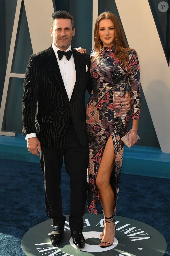 Jon Hamm et Anna Osceola au photocall de la soirée "Vanity Fair" lors de la 94ème édition de la cérémonie des Oscars à Los Angeles, le 27 mars 2022. © imageSPACE via Zuma Press/Bestimage 