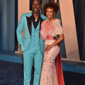 Sterling K. Brown and Ryan Michelle Bathe au photocall de la soirée "Vanity Fair" lors de la 94ème édition de la cérémonie des Oscars à Los Angeles, le 27 mars 2022. 