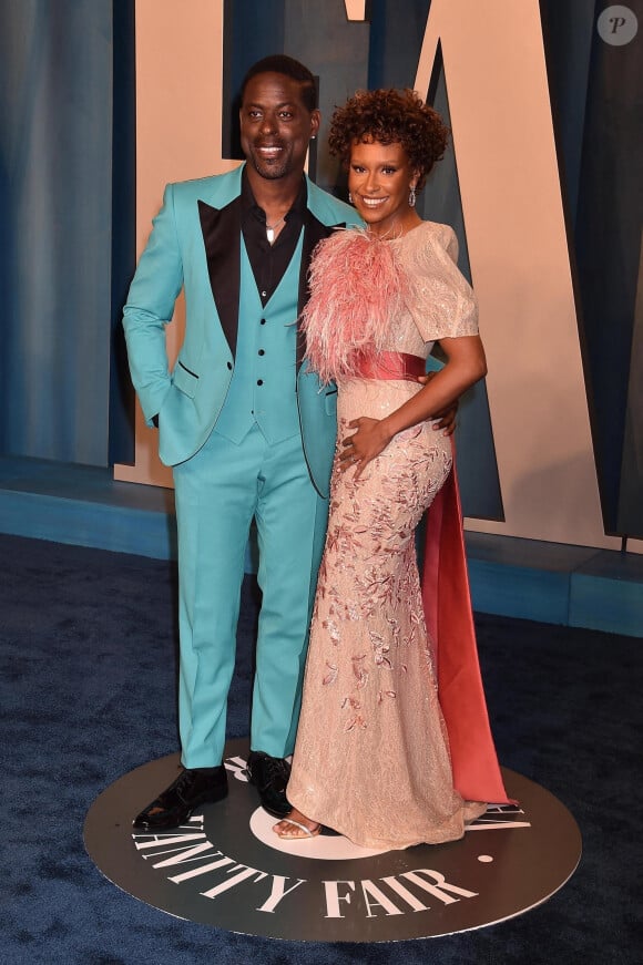 Sterling K. Brown and Ryan Michelle Bathe au photocall de la soirée "Vanity Fair" lors de la 94ème édition de la cérémonie des Oscars à Los Angeles, le 27 mars 2022. 