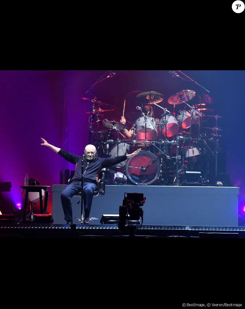 Phil Collins - Genesis (Mike Rutherford, Phil Collins et Tony Banks) en concert à Paris La Défense Arena à Nanterre le 16 mars 2022. © Veeren/Bestimage