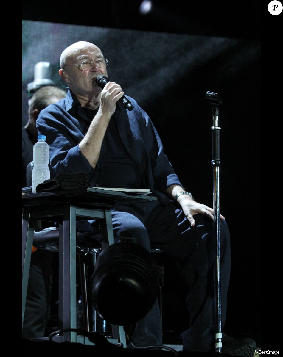 Phil Collins en concert à Sao Paulo au Brésil.