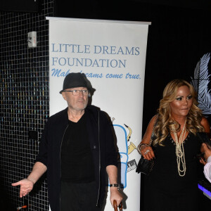 Phil Collins et sa compagne Orianne Collins assistent aux auditions musicales de la Fondation "Little Dreams" à Miami, le 20 septembre 2017. 