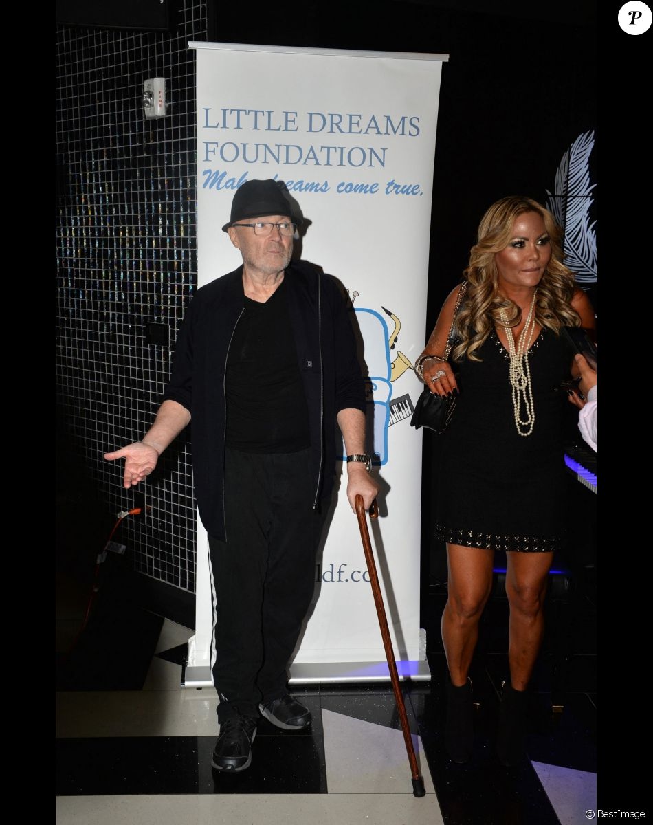 Phil Collins et sa compagne Orianne Collins assistent aux auditions musicales de la Fondation "Little Dreams" à Miami, le 20 septembre 2017.