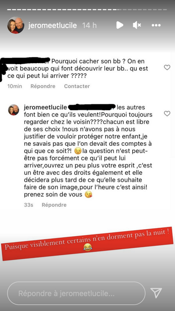 Jérôme et Lucile (L'amour est dans le pré) expliquent pourquoi ils ne veulent pas montrer le visage de leur fille Capucine - Instagram