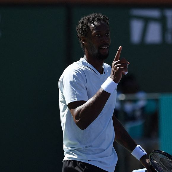 Gael Monfils face à Daniil Medvedev du tournoi "BNP Parisbas Open 2022" à Indian Wells, le 14 mars 2022.