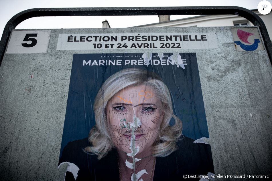 Marine Le Pen Illustrations des affiches des candidats à l