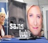 La candidate à l'élection présidentielle 2022 du parti "Rassemblement National", Marine Le Pen, a présenté le chiffrage de son programme lors d'une conférence de presse à Paris. Le 23 mars 2022 © Federico Pestellini / Panoramic / Bestimage