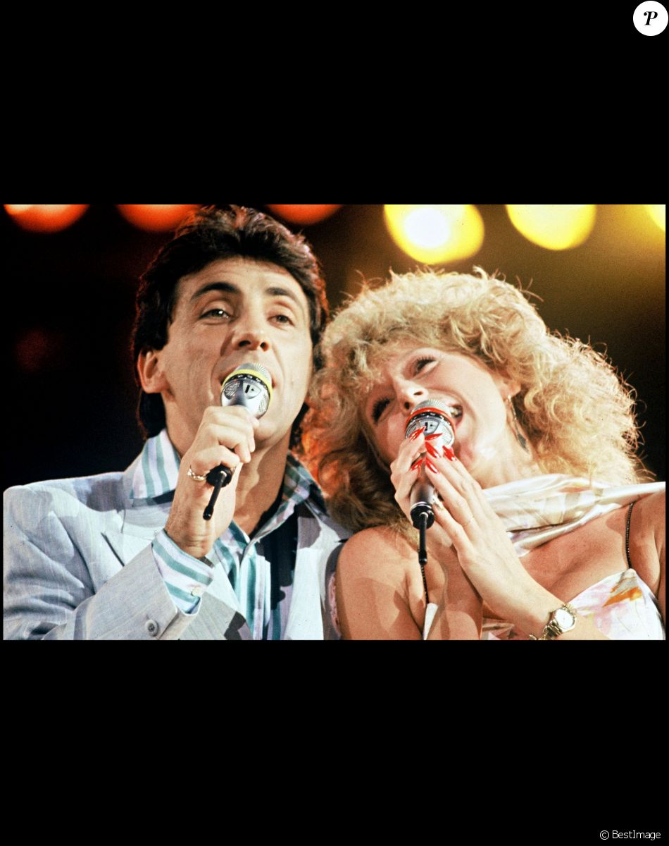 Archives - Peter et Sloane lors de la soirée pour le premier anniversaire de Canal+. 1985.