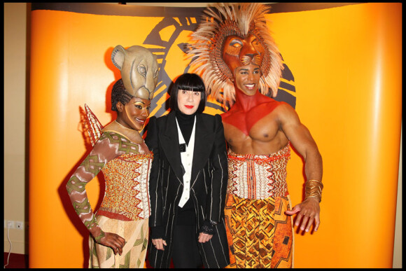 Chantal Thomass lors du spectacle du Roi Lion au théâtre Mogador le 20 janvier 2010