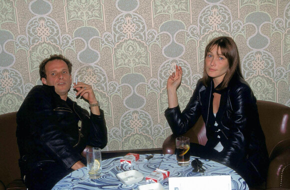 Undated file picture of Carla Bruni and Charles Berling at restaurant in Venise. Photo by Romaniello Canio/Olycom /ABACAPRESS.COM