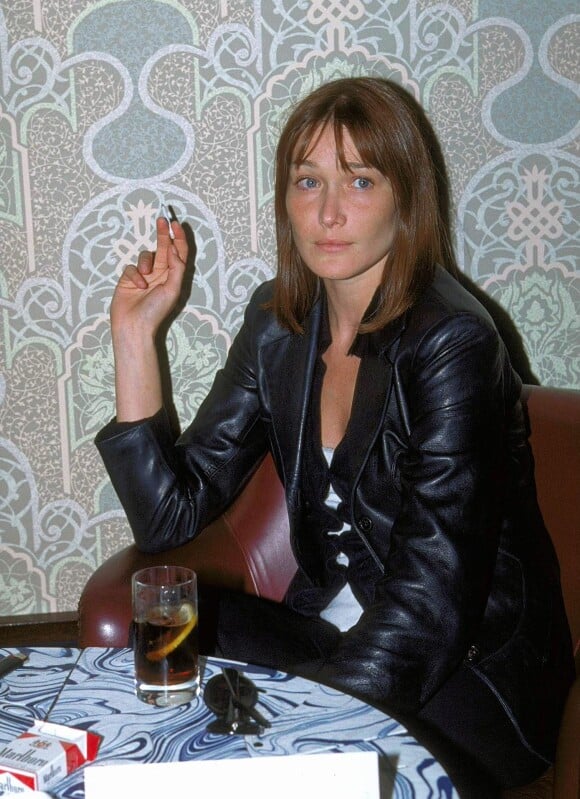 Undated file picture of Carla Bruni and Charles Berling at restaurant in Venise. Photo by Romaniello Canio/Olycom /ABACAPRESS.COM