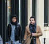 Exclusif - Le chanteur Olympe (de son vrai nom Joffrey Boulanger), révélé par la saison 2 de "The Voice" et son mari le blogueur mode Julien Van Der Drisch à Paris, le 5 mars 2016.