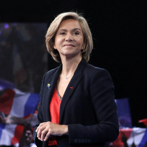 Meeting de Valérie Pécresse, présidente de la région Île-de-France et candidate des Républicains (LR) pour la présidentielle 2022, Porte de Versailles, à Paris, France, le 3 avril 2022.