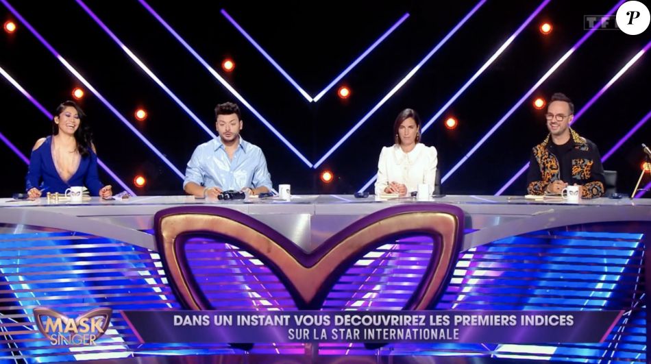 Le jury de la saison 3 de Mask Singer composé d'Alessandra Sublet, Anggun, Kev Adams et Kev