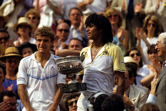 Archives - Victoire de Yannick Noah en finale de Roland Garros face au suédois Mats Wilander, le 5 juin 1983. © Tennis Magazine / Panoramic / Bestimage 