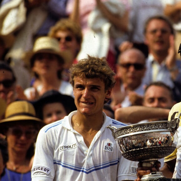 Archives - Victoire de Yannick Noah en finale de Roland Garros face au suédois Mats Wilander, le 5 juin 1983. © Tennis Magazine / Panoramic / Bestimage 