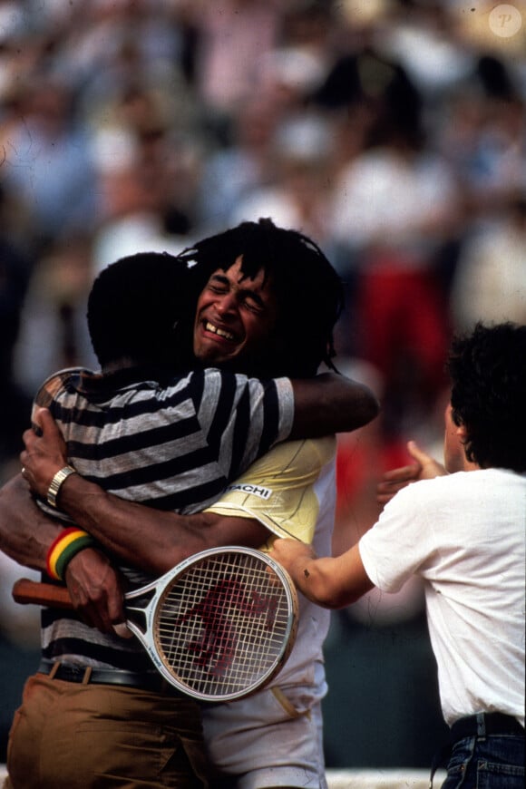 Archives - Victoire de Yannick Noah en finale de Roland Garros face au suédois Mats Wilander, le 5 juin 1983. © Tennis Magazine / Panoramic / Bestimage 