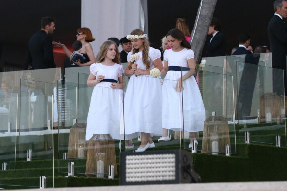 Harper Beckham - Les invités lors de la cérémonie de mariage de Brooklyn Beckham et Nicola Peltz à Palm Beach en Floride le 9 avril 2022. 