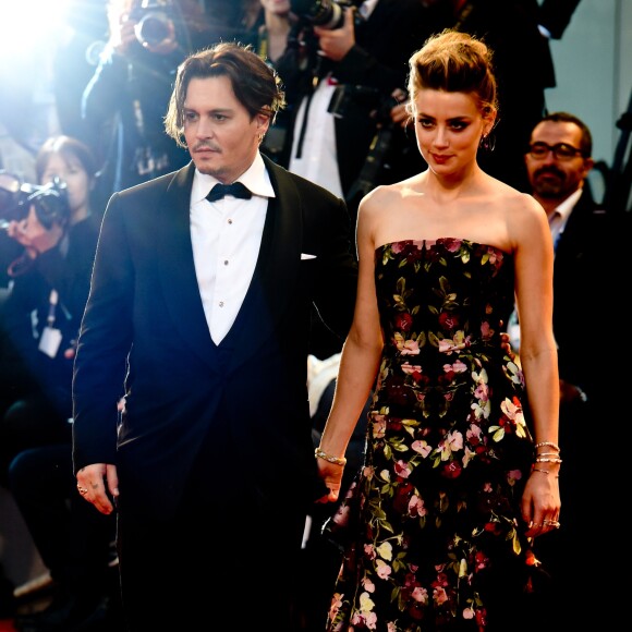 Johnny Depp (habillé en Ralph Lauren) et Amber Heard - Tapis rouge du film "The Danish Girl" lors du 72ème festival du film de Venise (la Mostra), le 5 septembre 2015.