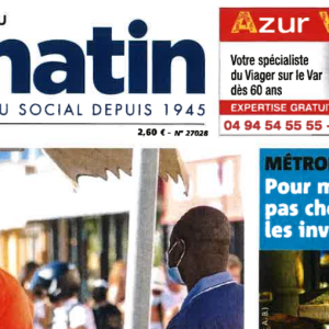 La Une de Var-Matin du 9 avril 2022.