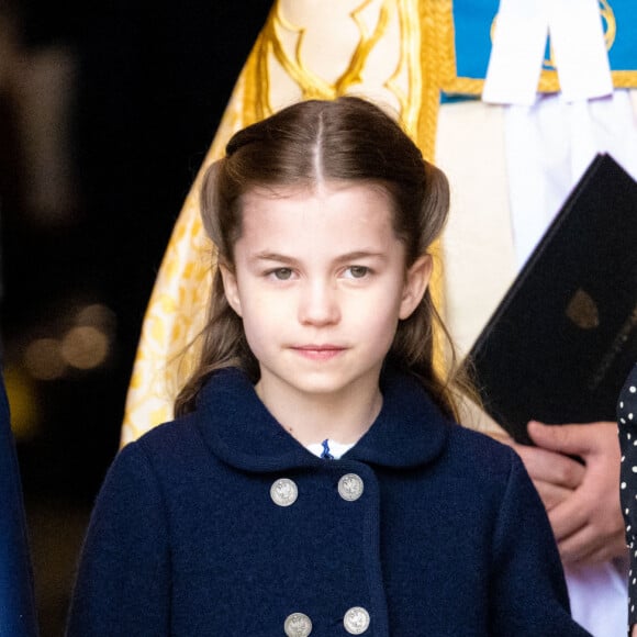 La princesse Charlotte de Cambridge lors du service d'action de grâce en hommage au prince Philip, duc d'Edimbourg, à l'abbaye de Westminster à Londres, Royaume Uni, le 29 mars 2022. Le prince Philip, duc d'Edimbourg, est décédé le 9 avril 2021. 