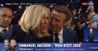 Image de la fin de soirée électorale du premier tour des présidentielles pour Emmanuel Macron, accompagné de son épouse Brigitte.