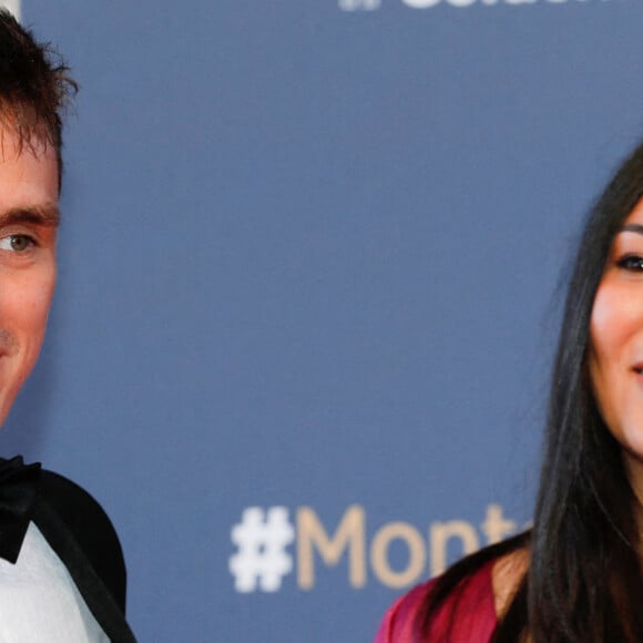 Louis Ducruet et sa femme Marie - Photocall de la cérémonie des Nymphes d'Or du 60ème festival de télévision de Monte Carlo au Grimaldi Forum à Monaco. Le 22 juin 2021. Cette année, beaucoup de lauréats seront présents en hologramme à cause des restrictions sanitaires © Claudia Albuquerque / Bestimage