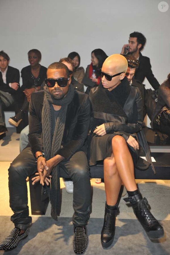Kanye West et Amber Rose assistent au défilé homme Cerruti