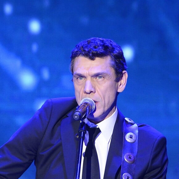 Marc Lavoine - 29ème édition du Téléthon 2015 à l'hippodrome de Longchamp à Paris le 5 décembre 2015. Ce grand marathon caritatif en faveur de la recherche sur les maladies rares, s'est achevé dans la nuit avec plus de 80 millions d'euros de promesses de dons au compteur, a annoncé l'Association Française contre les Myopathies (AFM-Téléthon). © Coadic Guirec / Bestimage 