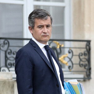 Gérald Darmanin, ministre de l'Intérieur à la sortie du conseil des ministres, au palais de l'Elysée, à Paris, France, le 30 mars 2022