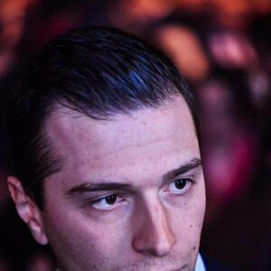 Jordan Bardella - Meeting de Marine Le Pen, candidate RN à l'élection présidentielle, avant le premier tour à Perpignan le 7 avril 2022