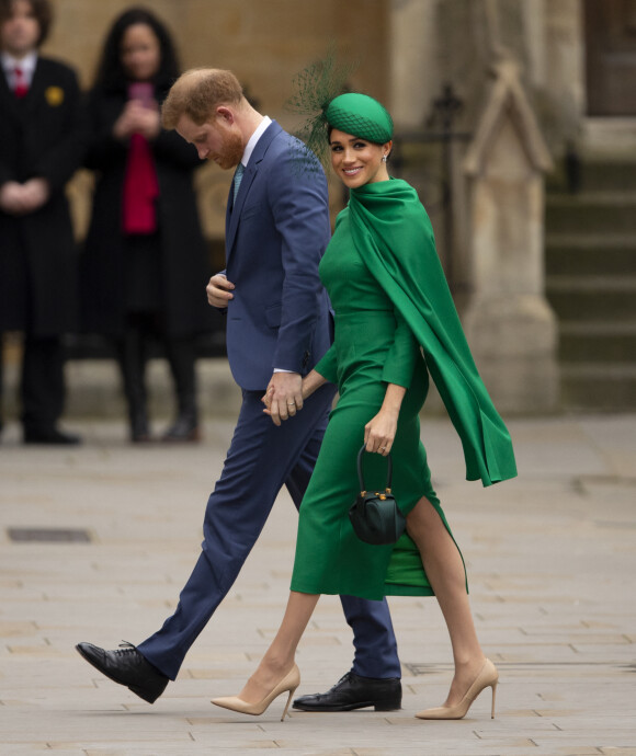 Info - Le prince Harry publiera ses mémoires fin 2022 - Le prince Harry, duc de Sussex, et Meghan Markle, duchesse de Sussex - La famille royale d'Angleterre lors de la cérémonie du Commonwealth en l'abbaye de Westminster à Londres, le 9 mars 2020.