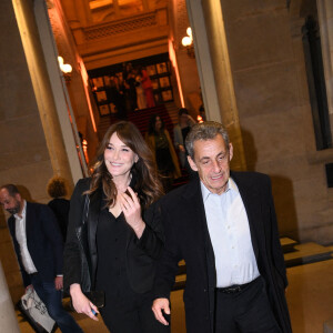 Nicolas Sarkozy et sa femme Carla Bruni-Sarkozy - Dîner des "Femmes Culottées" Etam au Musée de la Monnaie à Paris le 22 mars 2022.  © Rachid Bellak/Bestimage 