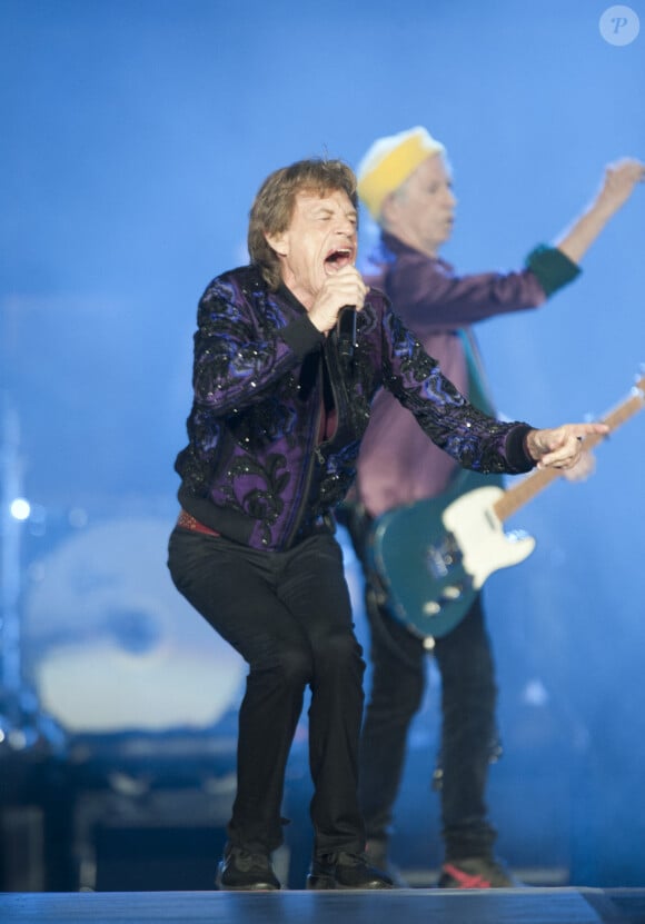 Les Rolling Stones (Mick Jagger, Keith Richards, Ronnie Wood et Steve Jordan, qui remplace feu C. Watts à la batterie) en concert à Charlotte dans le cadre de leur tournée "No Filter Tour". Charlotte, le 30 septembre 2021.  © Jason Moore/Zuma Press/Bestimage