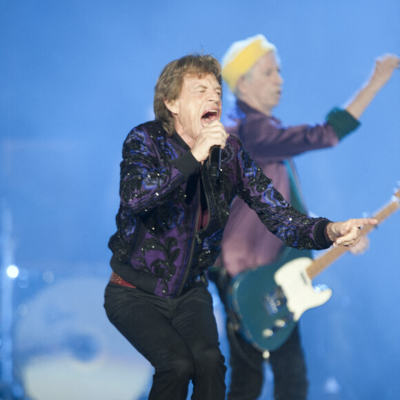 Les Rolling Stones (Mick Jagger, Keith Richards, Ronnie Wood et Steve Jordan, qui remplace feu C. Watts à la batterie) en concert à Charlotte dans le cadre de leur tournée "No Filter Tour". Charlotte, le 30 septembre 2021.  © Jason Moore/Zuma Press/Bestimage