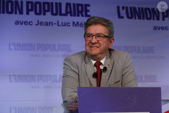 Jean-Luc Mélenchon au soir du premier tour des élections présidentielles 2022 à Paris le 10 avril 2022