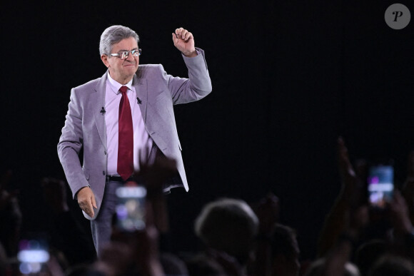 Jean-Luc Mélenchon, candidat du parti La France Insoumise (LFI) à l'élection présidentielle 2022, lors d'un meeting à Lille, France, le 5 avril 2022.