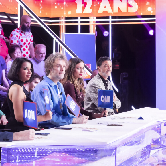 Exclusif - Sergueï Jirnov, Ruby Nikara, Bertrand Dickers, Delphine Wespiser, Marco Mouly - Enregistrement de l'émission "Touche Pas à Mon Poste Week-end (TPMP), spéciale 12 ans", présentée par C.Hanouna et diffusée en direct le 1er avril sur C8