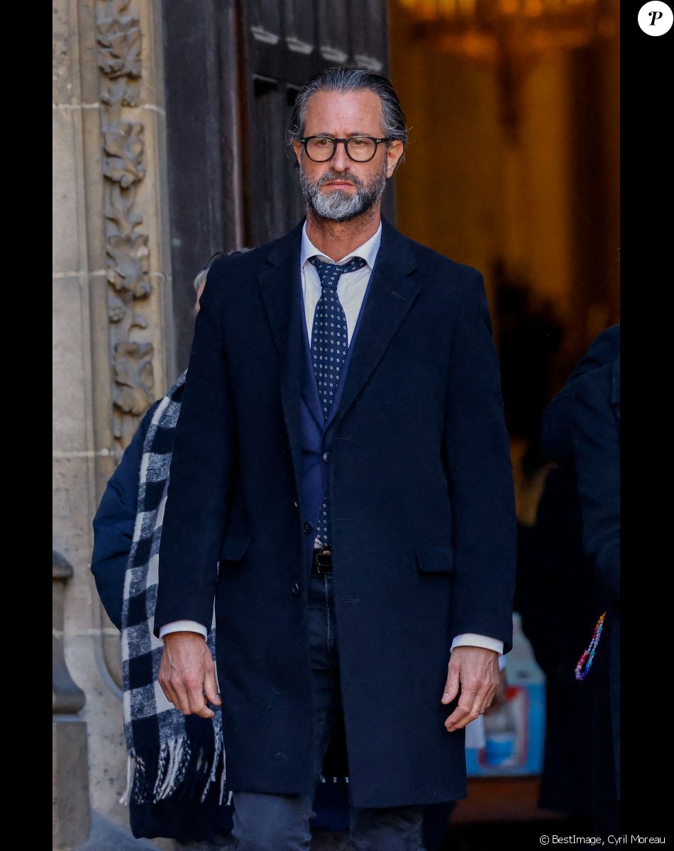 Nicolas Pernikoff. - Sorties des obsèques de Jean-Pierre Pernaut en la Basilique Sainte-Clotilde à Paris, France, le 9 mars 2022. © Cyril Moreau/Bestimage