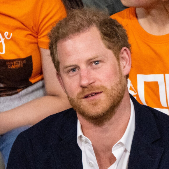 Le prince Harry, duc de Sussex, assiste à la dynamophilie lors de la 5ème édition des Jeux Invictus 2020 au Zuiderpark à La Haye, Pays-Bas, le 21 avril 2022.