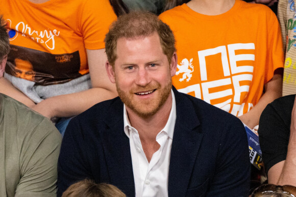 Le prince Harry, duc de Sussex, assiste à la dynamophilie lors de la 5ème édition des Jeux Invictus 2020 au Zuiderpark à La Haye, Pays-Bas, le 21 avril 2022.